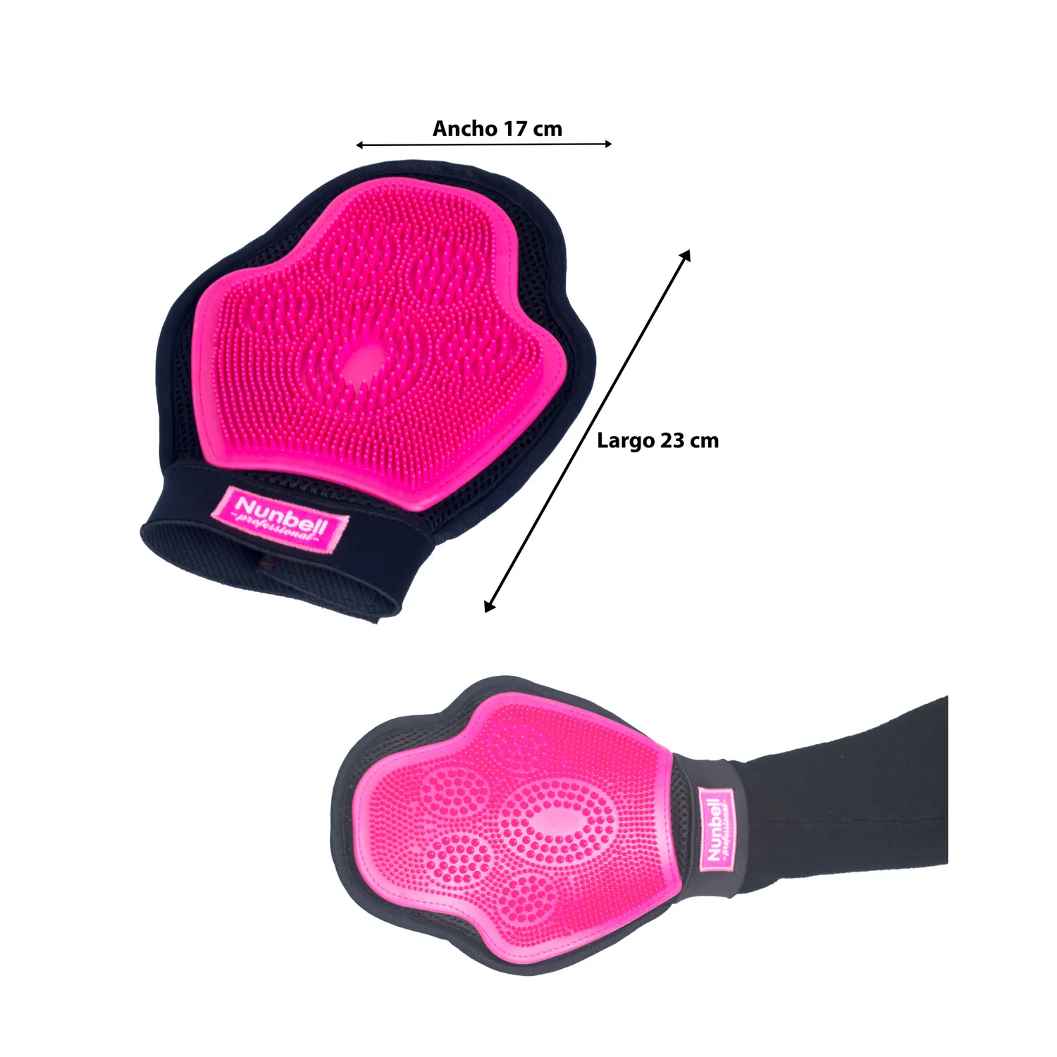 Guante peinador quita pelo para mascotas nunbell color fusia