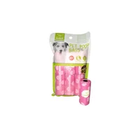 Bolsas sanitarias rosadas nunbell para mascotas 6 rollos x15 bolsas