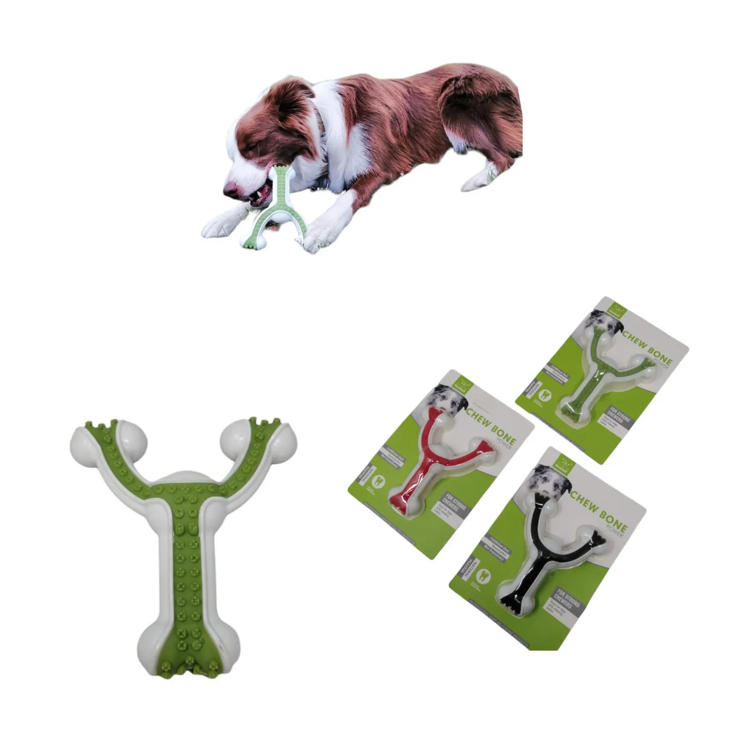 Juguete hueso extra fuerte numbell para perro sabor carne talla s