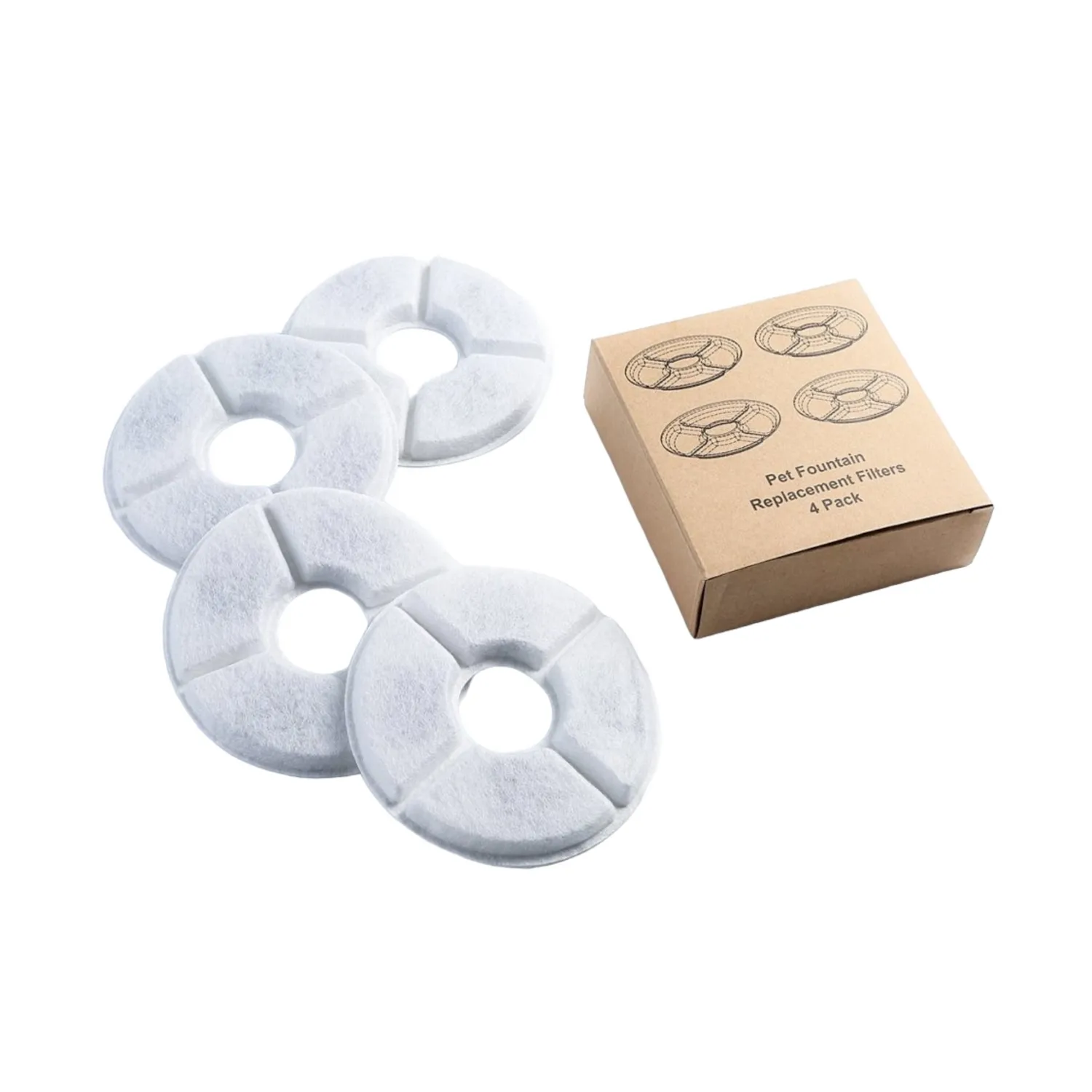 Repuesto filtro circular para fuente x4 unidades pets & toys