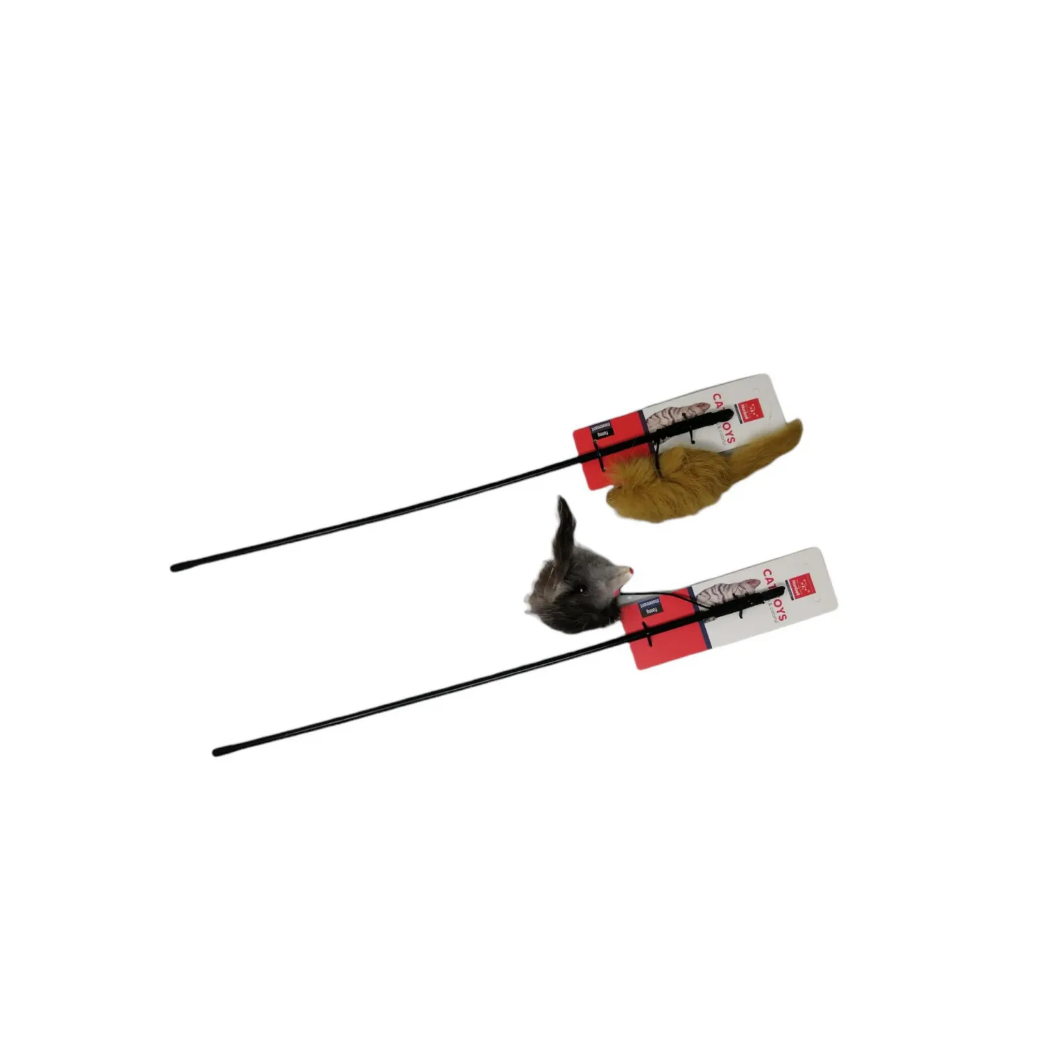 Juguete varita con raton felpa para gato nunbell