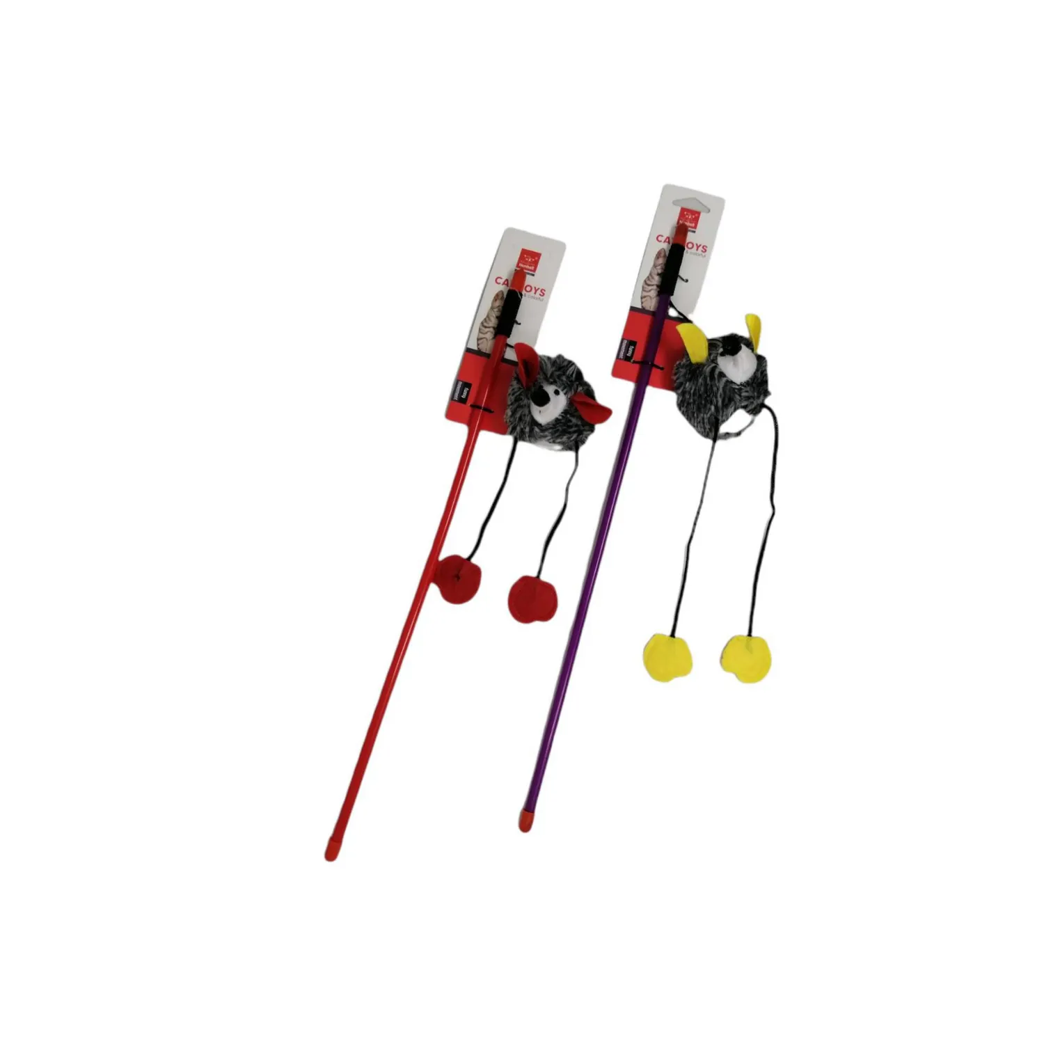 Juguete varita con raton felpa para gato nunbell