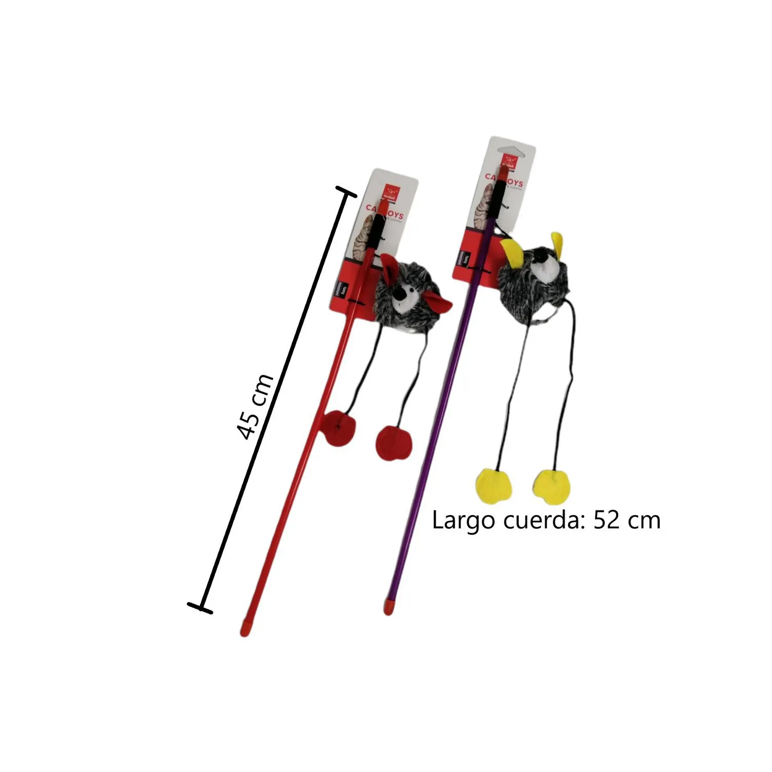 Juguete varita con raton felpa para gato nunbell 3