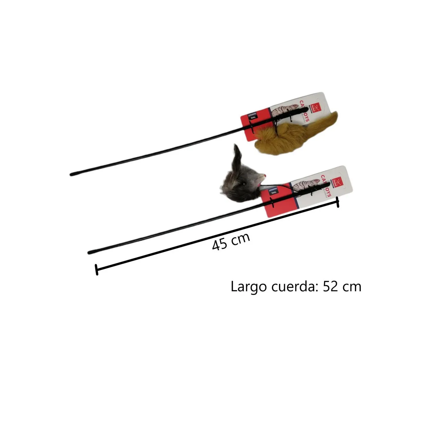 Juguete varita con raton felpa para gato nunbell 4