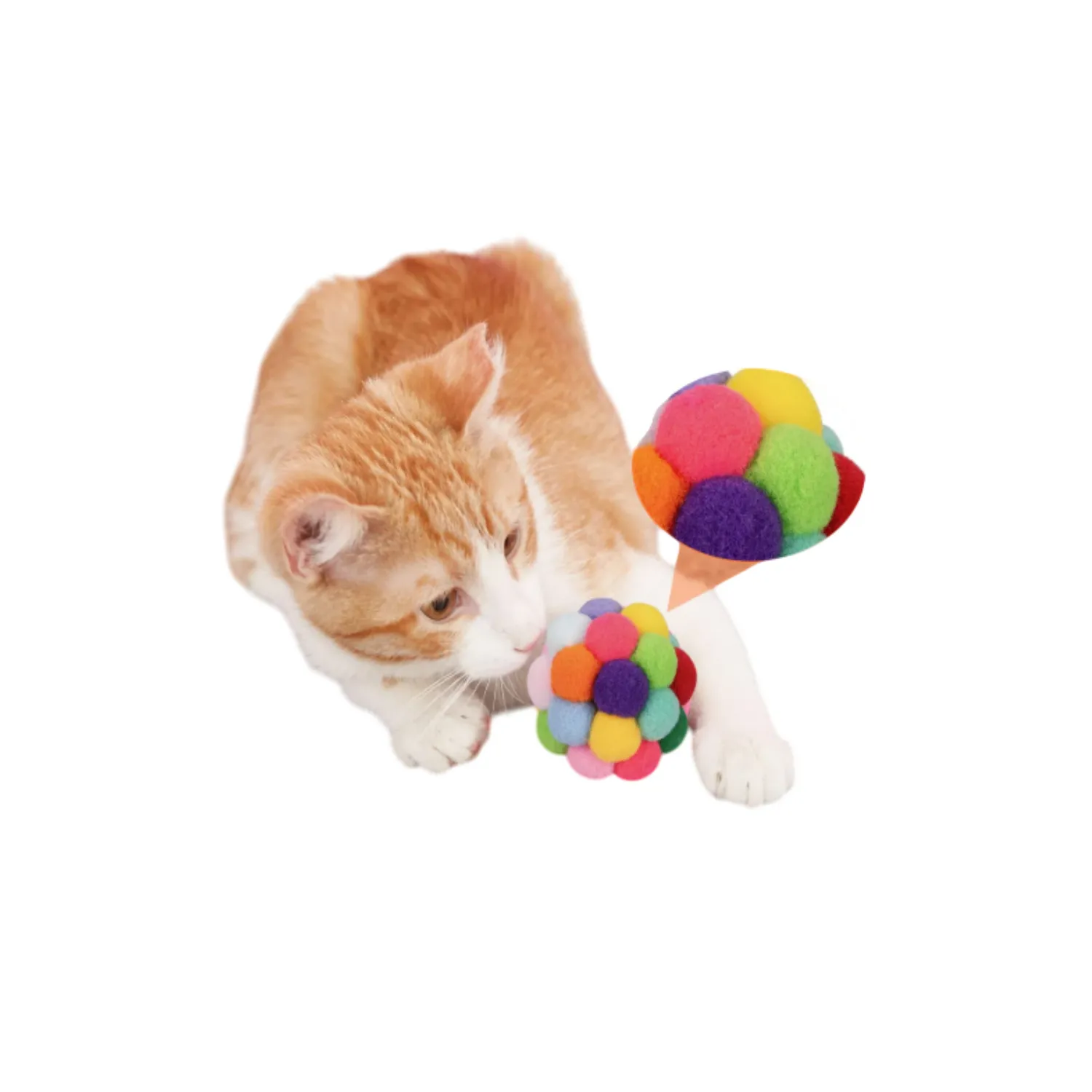 Juguete Interactivo De Felpa Bolitas De Colores para Gato Nunbell