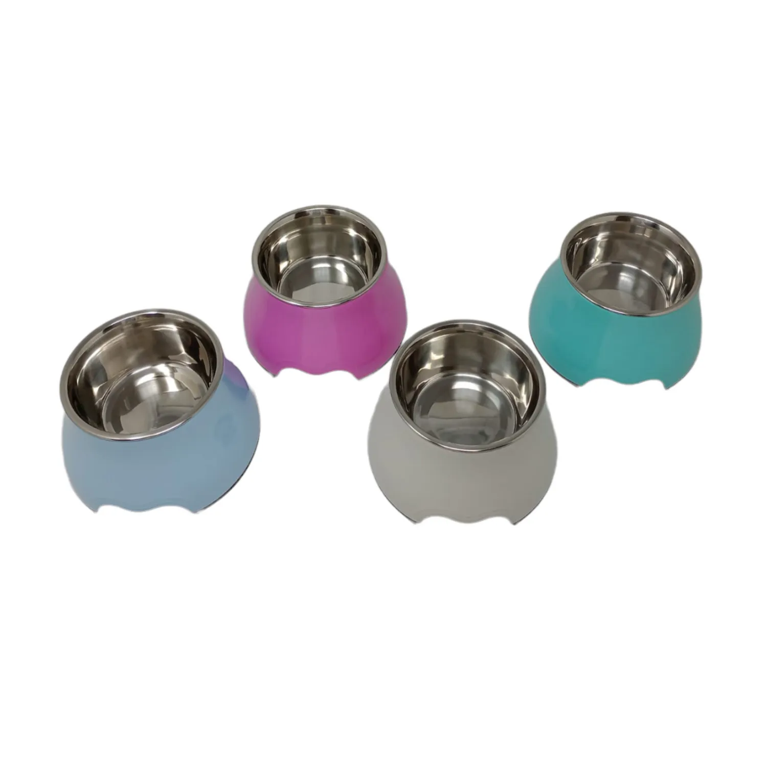 Comedero grande alto melamina antideslizante para mascotas nunbell azul 500ml