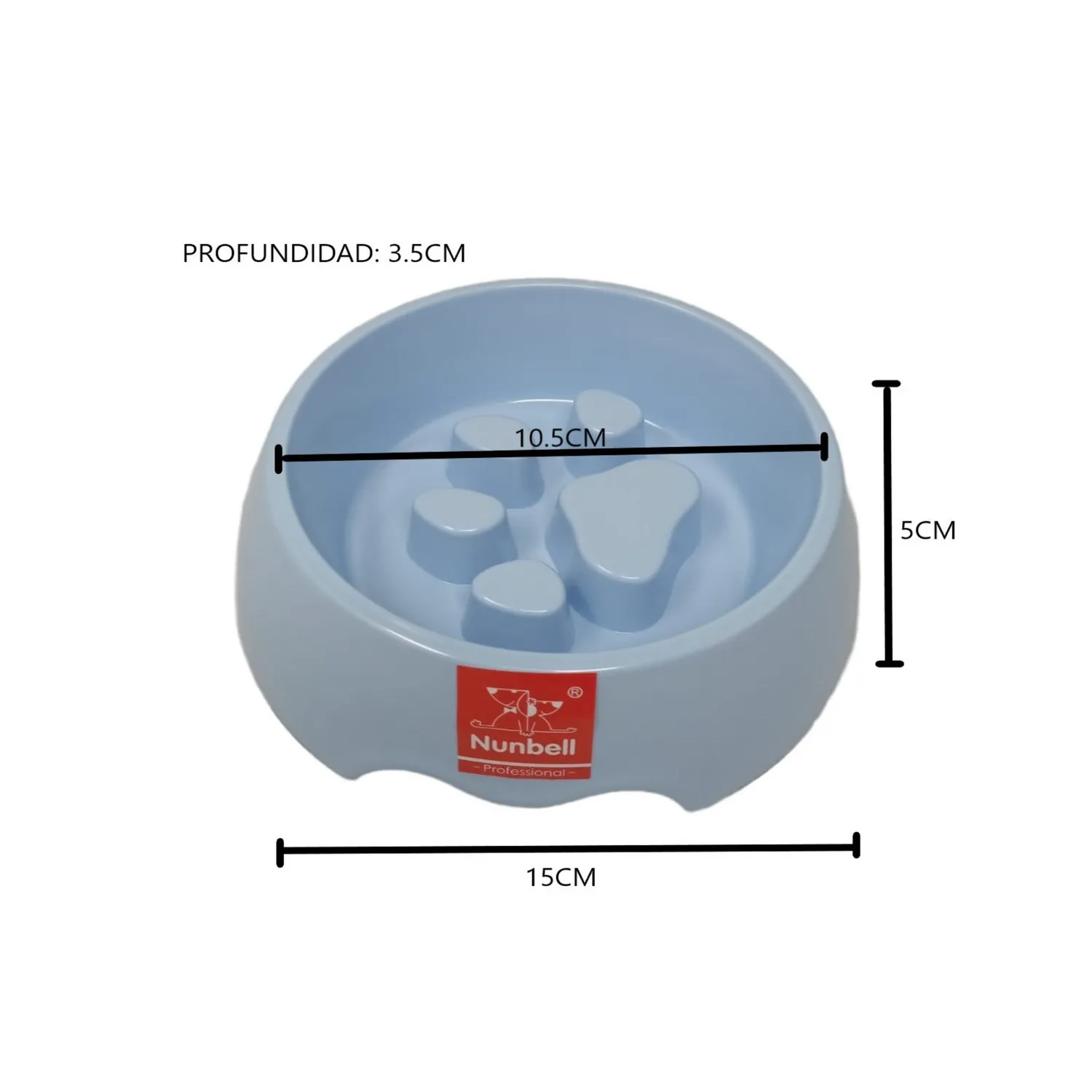 Comedero alimentación lenta para mascotas nunbell talla s color azul 200ml 4