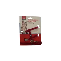 Arnes pechera con correa para gato uarone color rojo talla unica