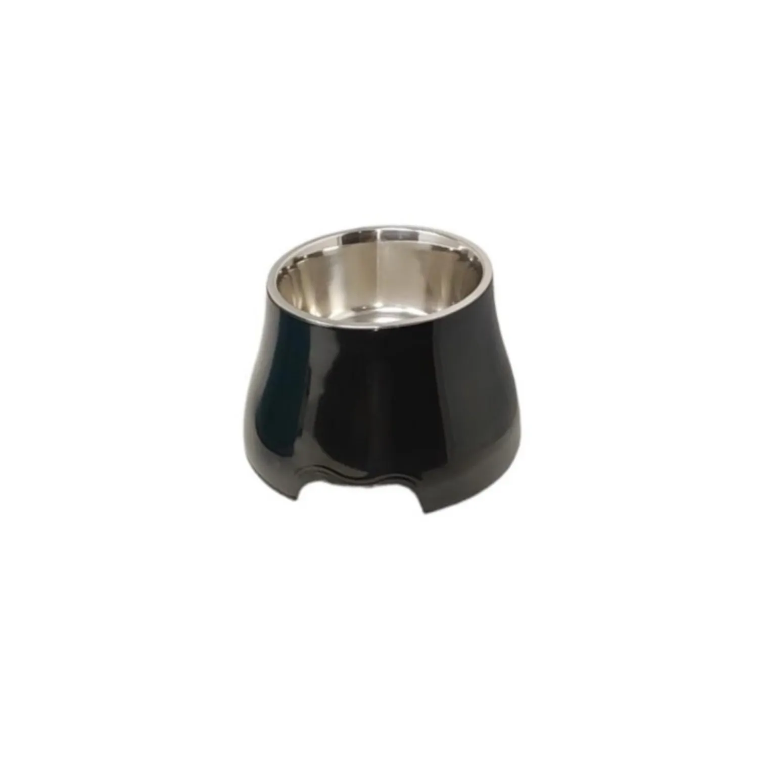 Comedero pequeño alto melamina antideslizante para mascotas nunbell negro 200ml