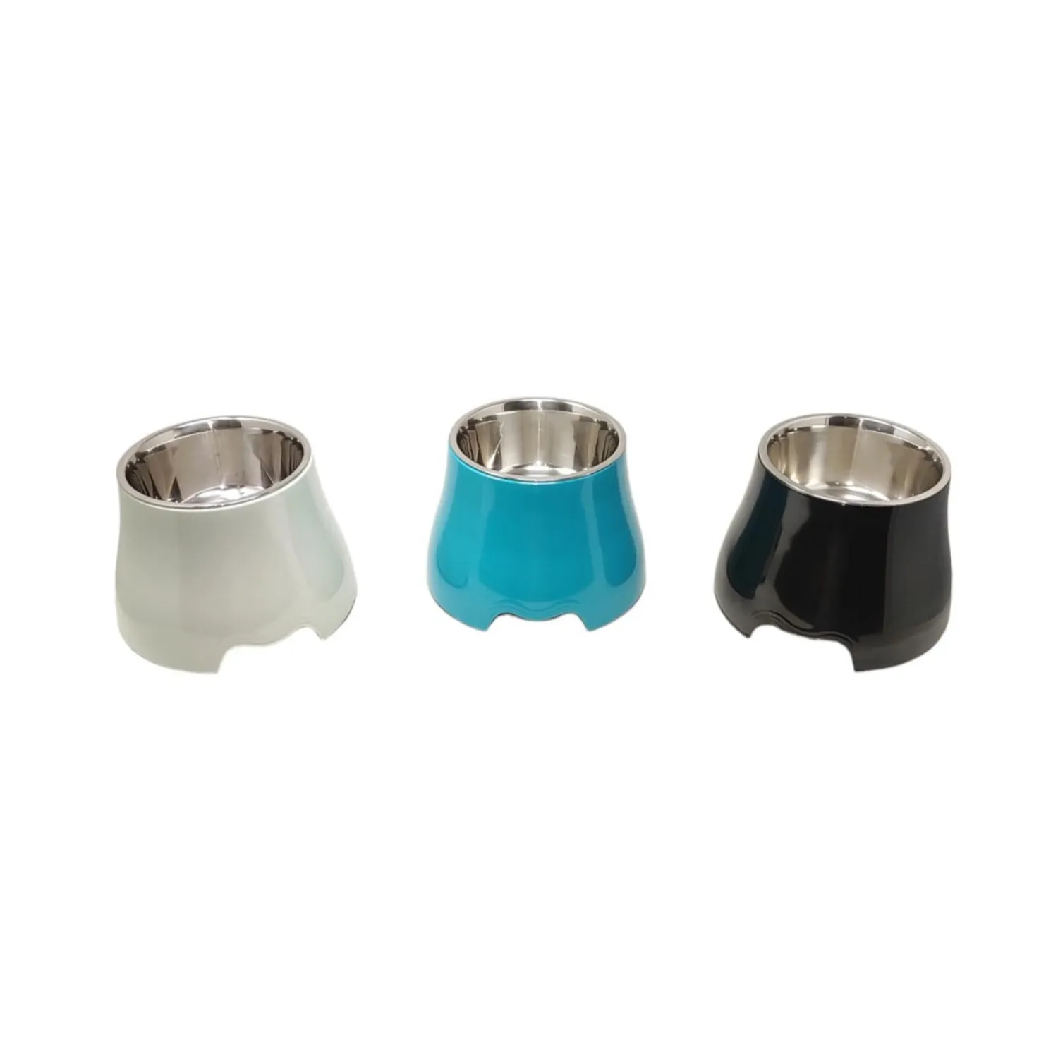 Comedero pequeño alto melamina antideslizante para mascotas nunbell negro 200ml