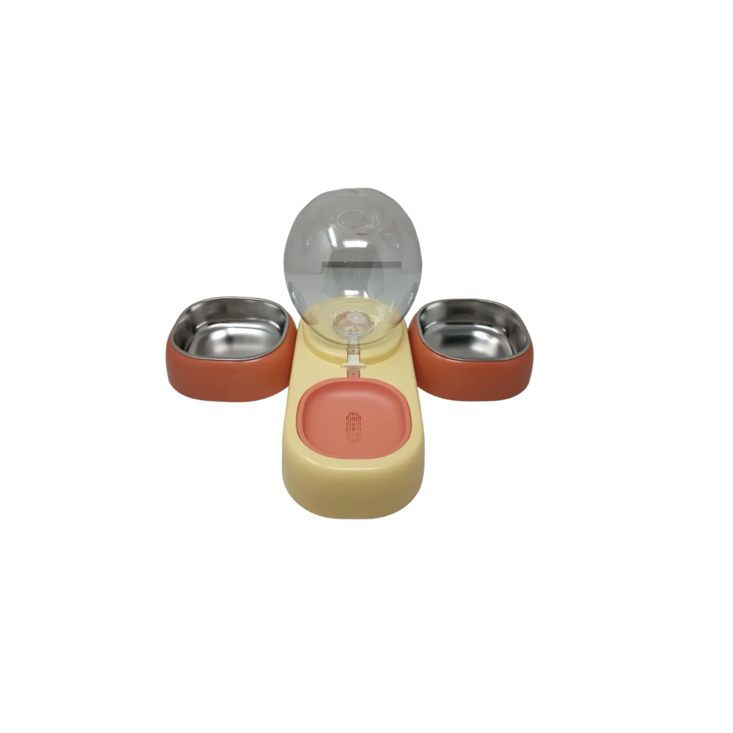 Dispensador de agua y comedero para mascotas pakeway amarillo 2500ml