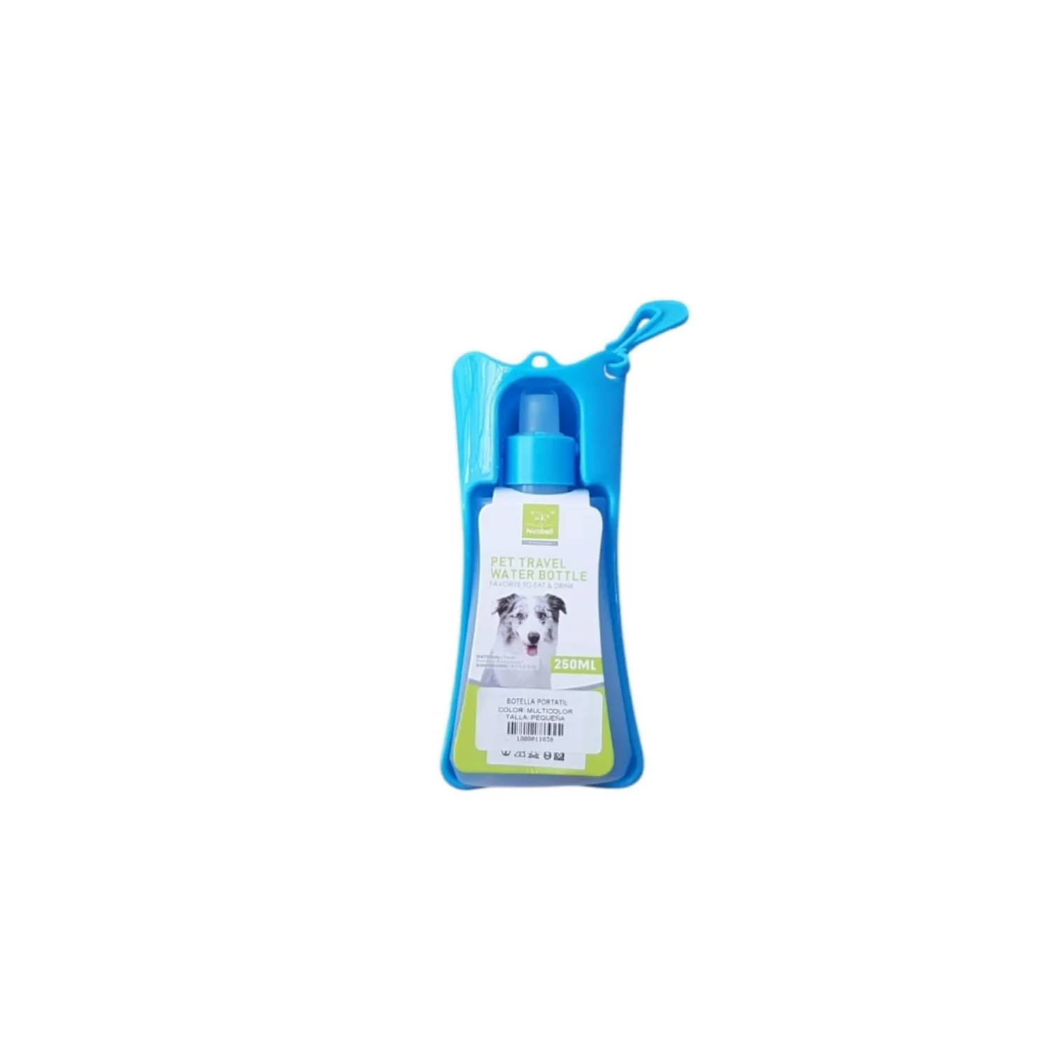 Botella bebedero xtatil azul pequeño para mascota 250ml