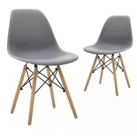 Combo X2 Sillas Eames para Sala Comedor Gris