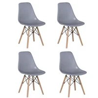 Combo X4 Sillas Eames para Sala Comedor Gris