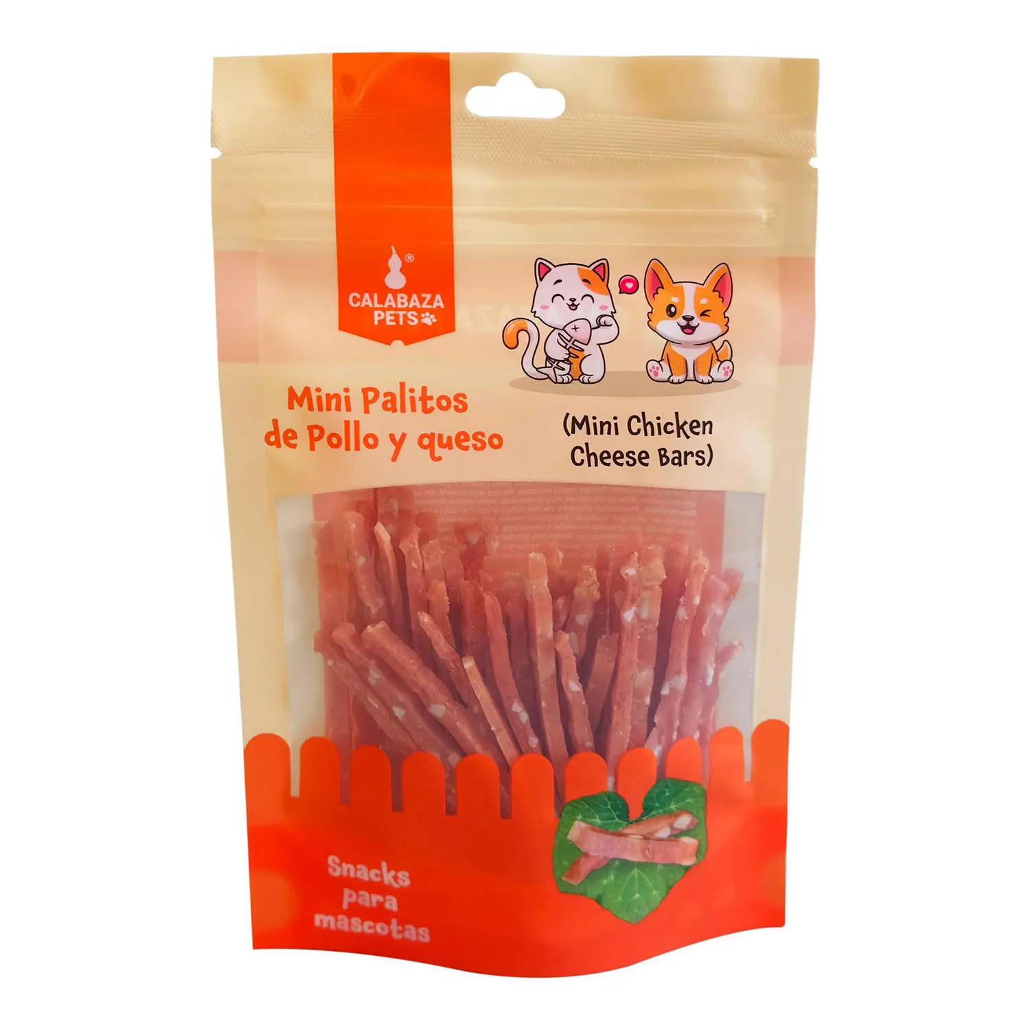 Snack Para Gato Mini Palitos De Pollo Y Queso Calabaza Pets 50gr