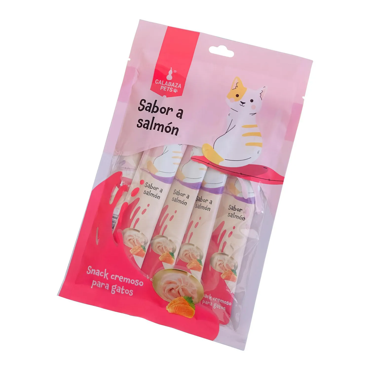 Snack Cremoso Para Gato Sabor A Salmon Calabaza Pets 75gr