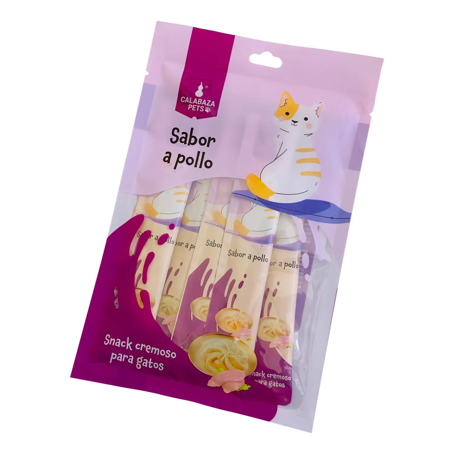 Snack Cremoso Para Gato Sabor A Pollo Calabaza Pets 75gr