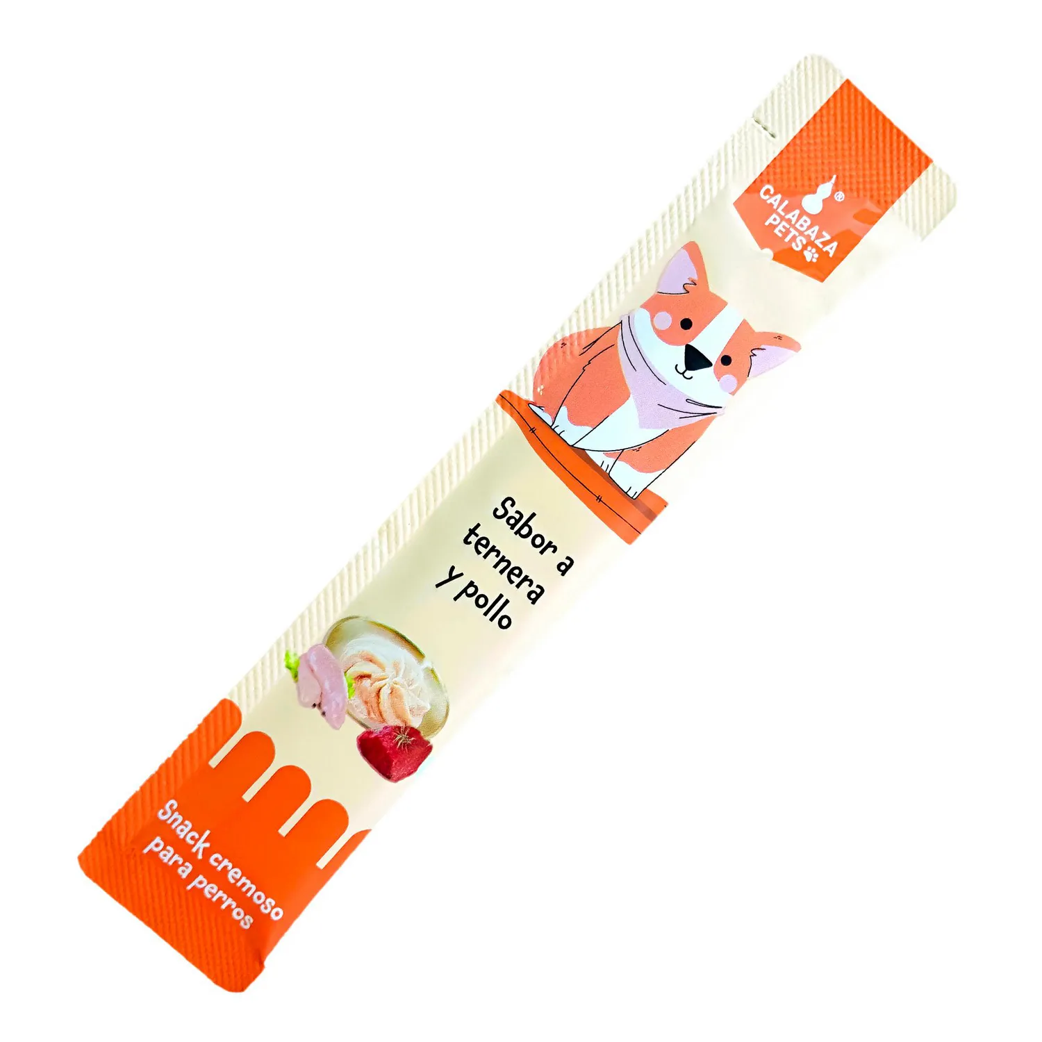 Snack Cremoso Para Gato Calabaza Pets Sabor A Ternera Y Pollo 75gr 3