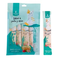 Snack Cremoso Para Gato Sabor A Pollo Y Atún Calabaza Pets 75gr