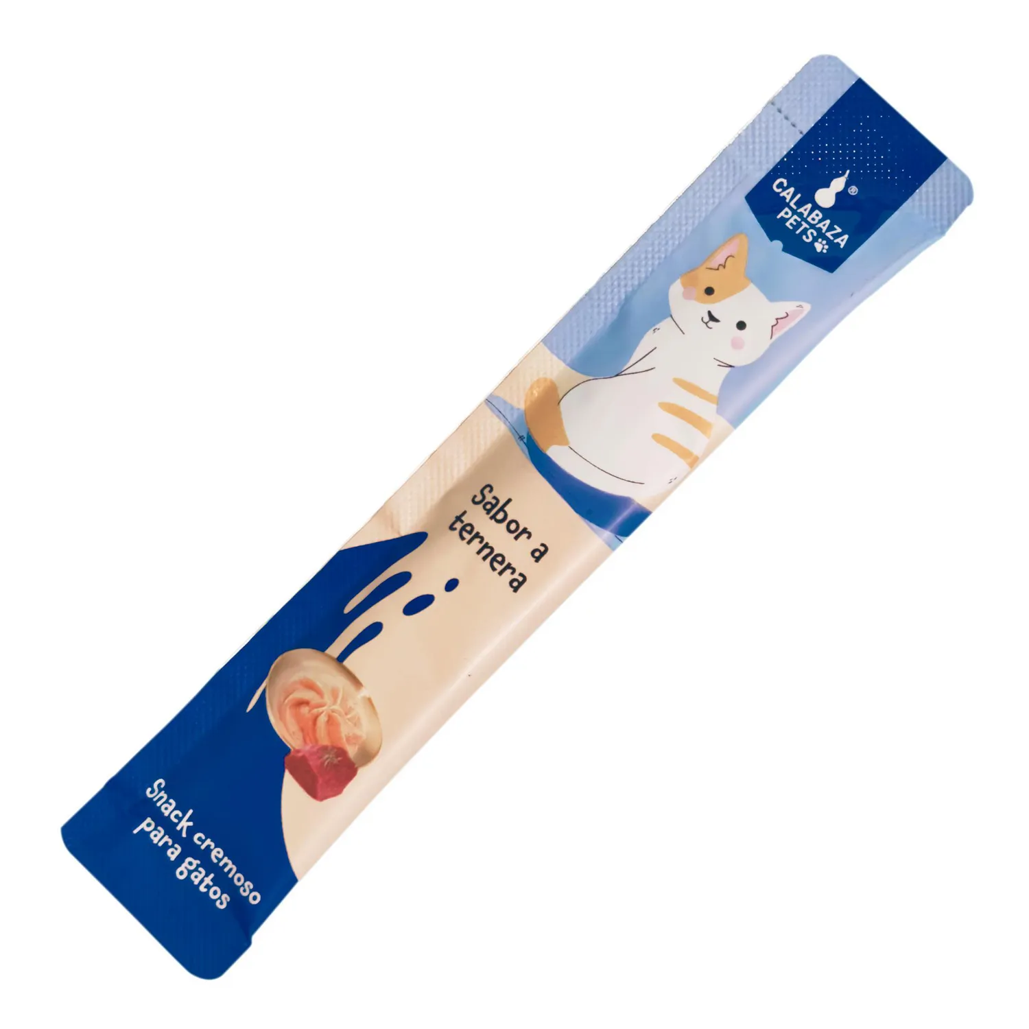 Snack Cremoso Para Gato Sabor A Ternera Calabaza Pets 75gr 3