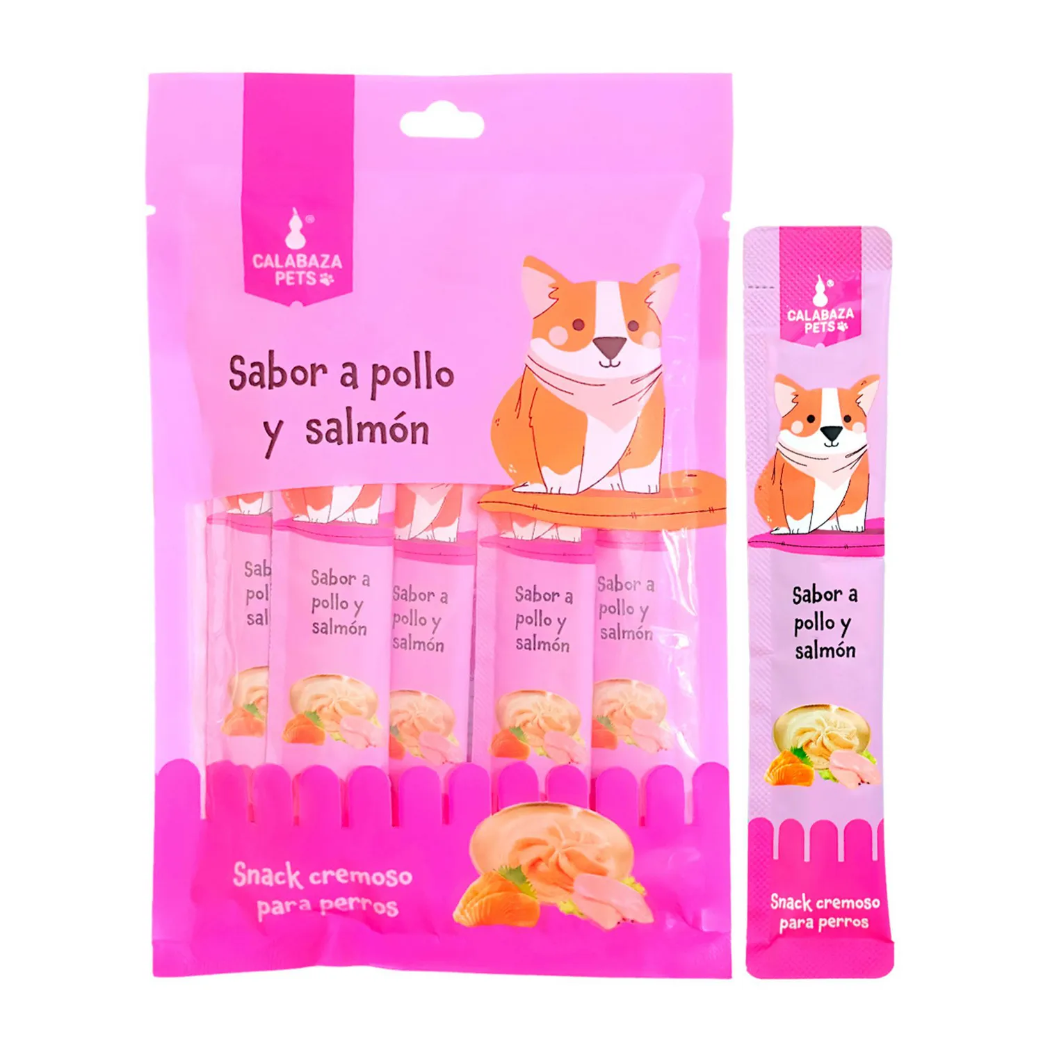 Snack Cremoso Para Gato Calabaza Pets Sabor A Pollo Y Salmon 75gr