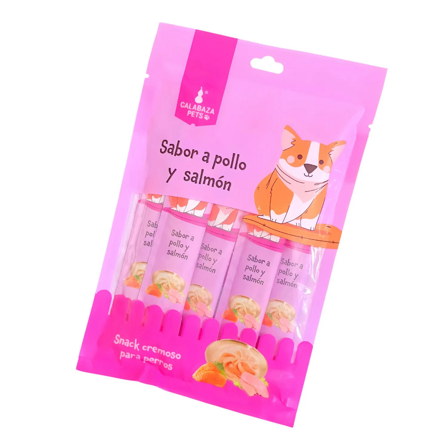 Snack Cremoso Para Gato Calabaza Pets Sabor A Pollo Y Salmon 75gr
