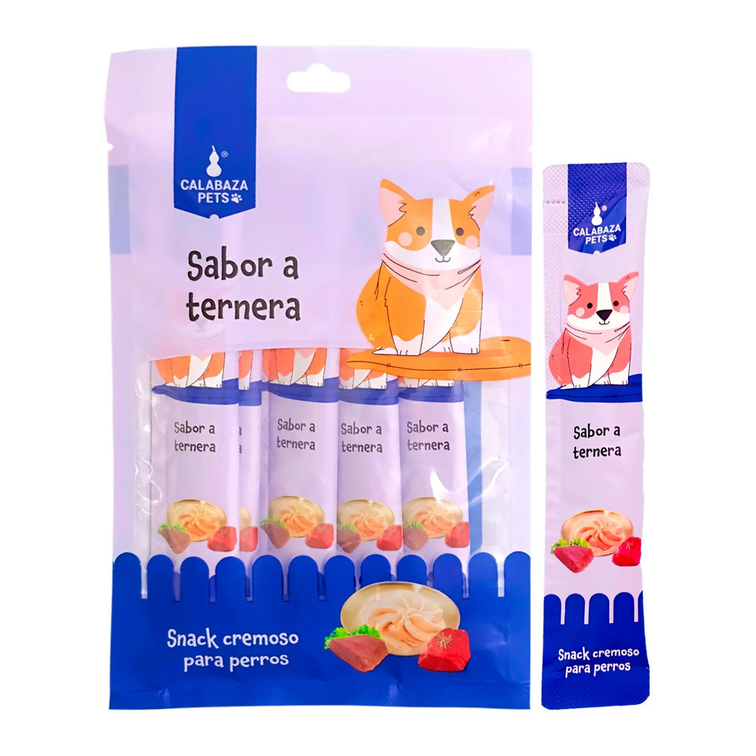 Snack Cremoso Para Gato Calabaza Pets Sabor A Ternera 75gr