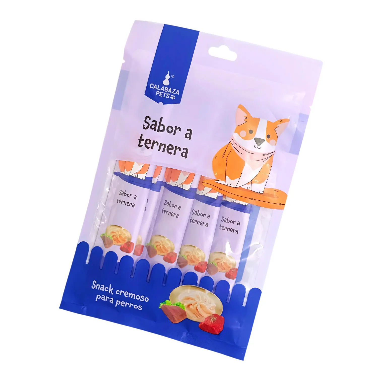 Snack Cremoso Para Gato Calabaza Pets Sabor A Ternera 75gr