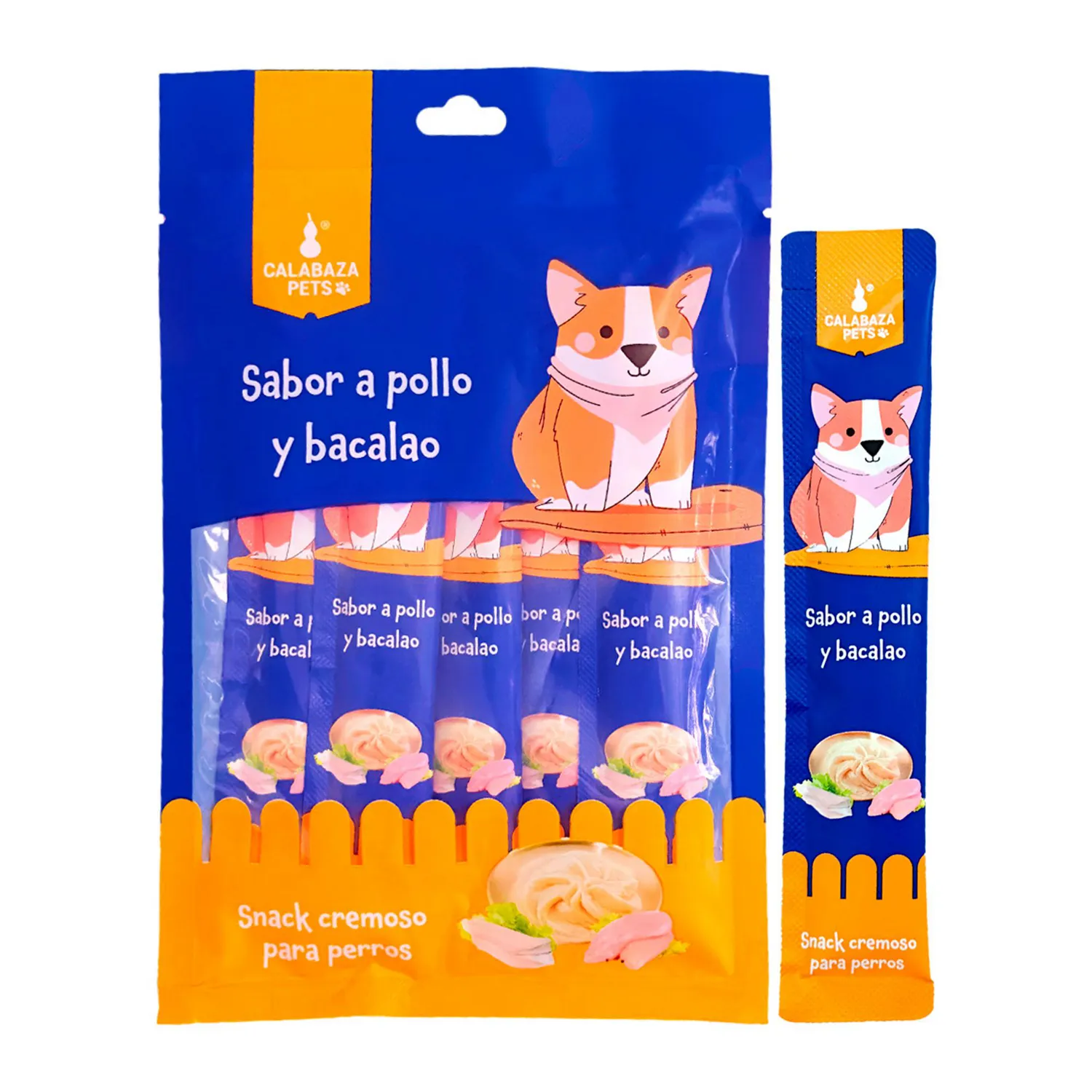 Snack Cremoso Para Gato Calabaza Pets Sabor A Pollo Y Bacalao 75gr