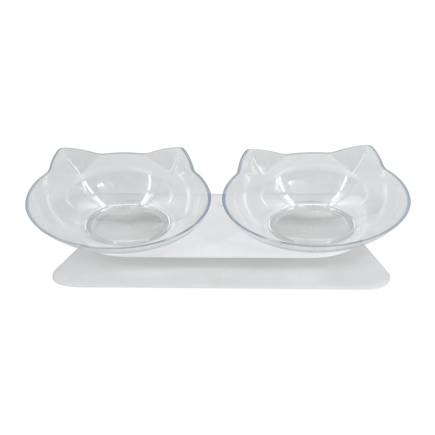 Comedero Y Bebedero Con Diseño De Cara De Gato 28.5 X 16cm Calabaza Pets