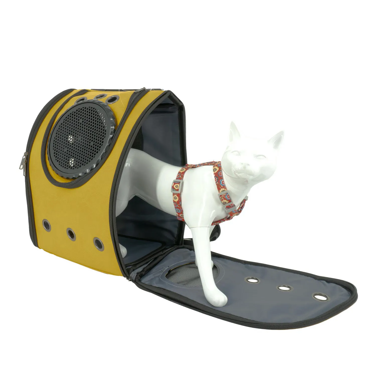 Capsula Transportadora Para Mascotas Morral Cuerina 42x32x29cm Calabaza 5