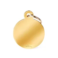 Placa Ident Circulo Grande Laton Dorado Basic