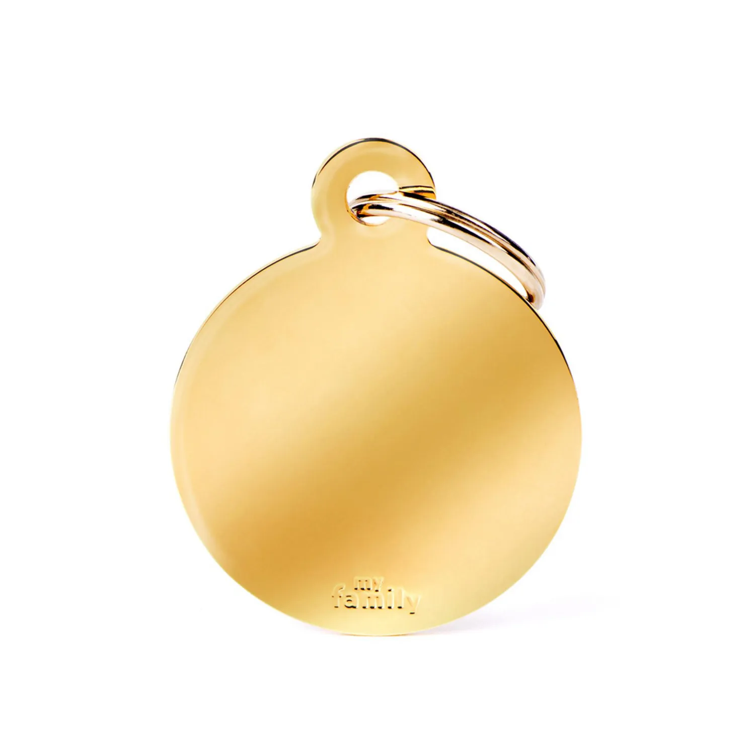 Placa Ident Circulo Grande Laton Dorado Basic