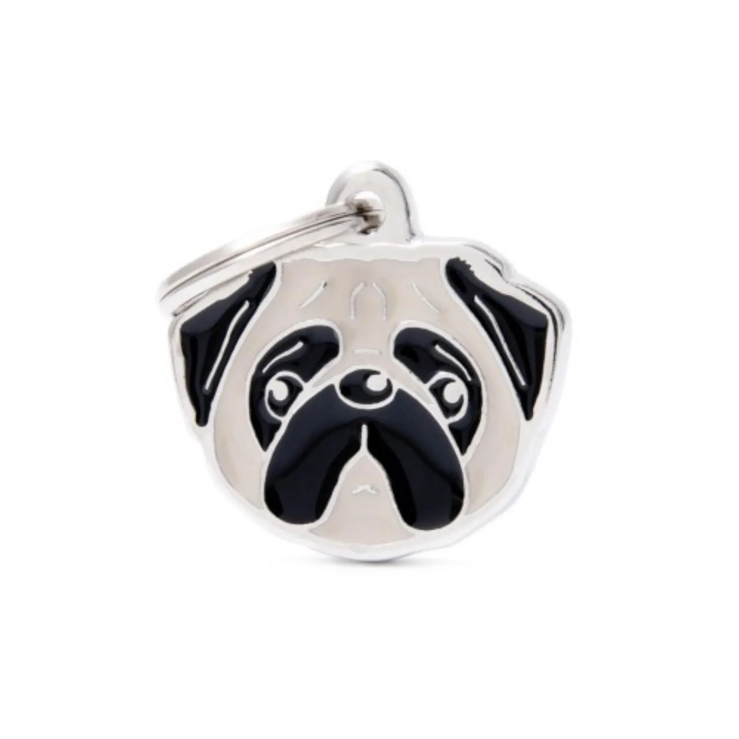 Placa Ident Pug Beige Y Negro Friends