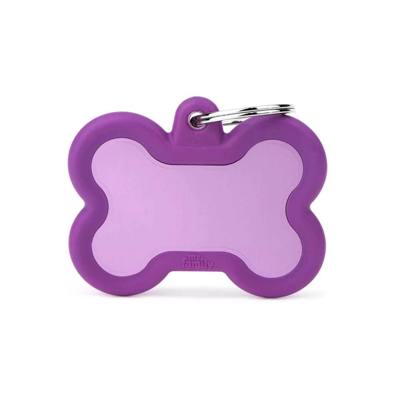 Placa Ident Hueso Aluminio Goma Violeta