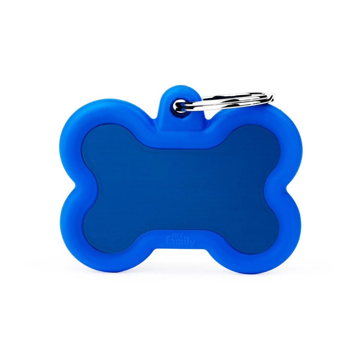 Placa Ident Hueso Aluminio Goma Azul
