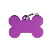 Placa Ident Hueso Grande Aluminio Morado Basic
