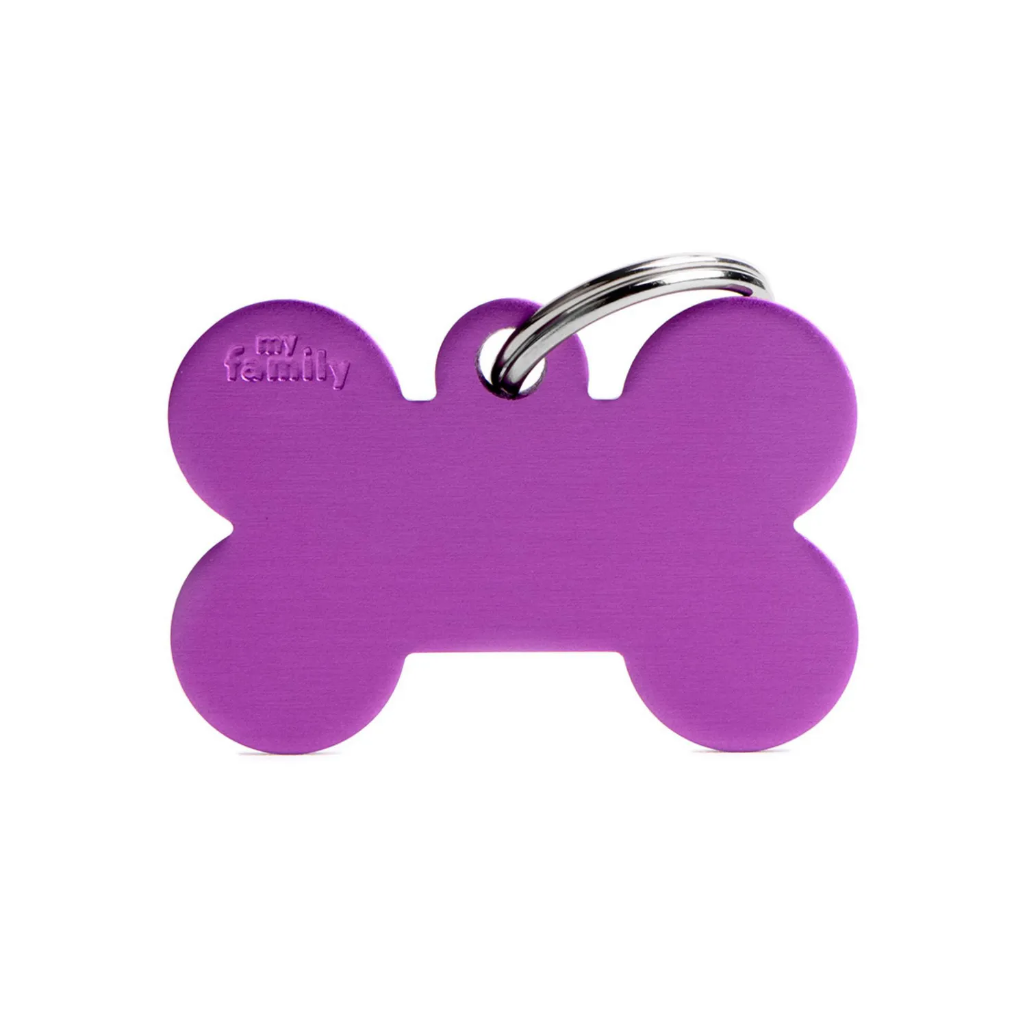 Placa Ident Hueso Grande Aluminio Morado Basic