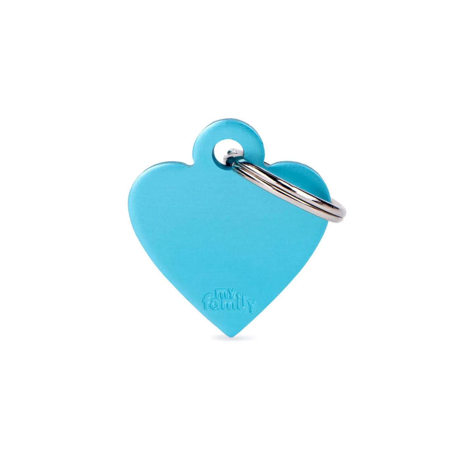 Placa Ident Corazon Peque Aluminio Celeste Basi