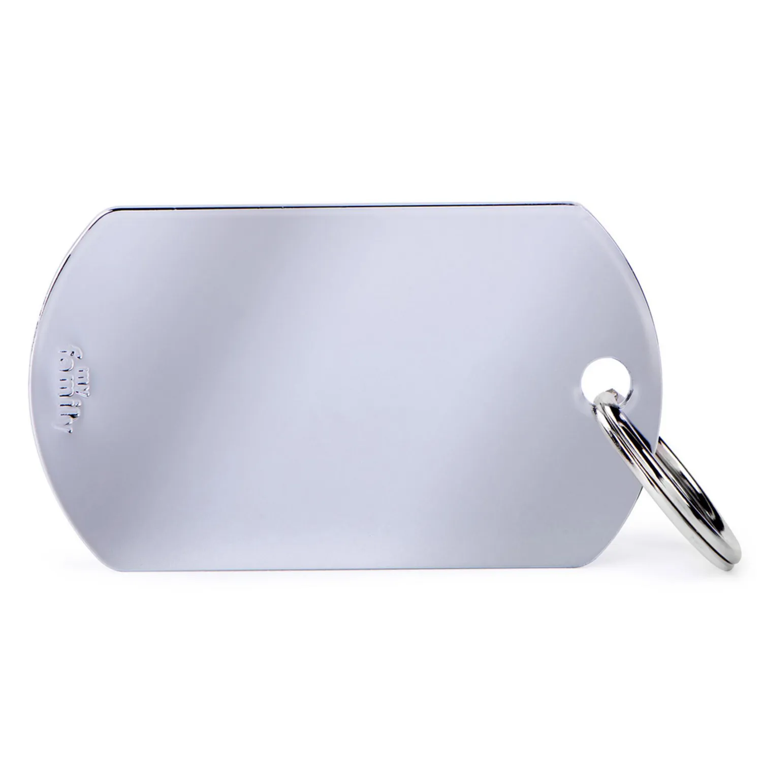 Placa Ident Militar Xl Laton Cromado Basic