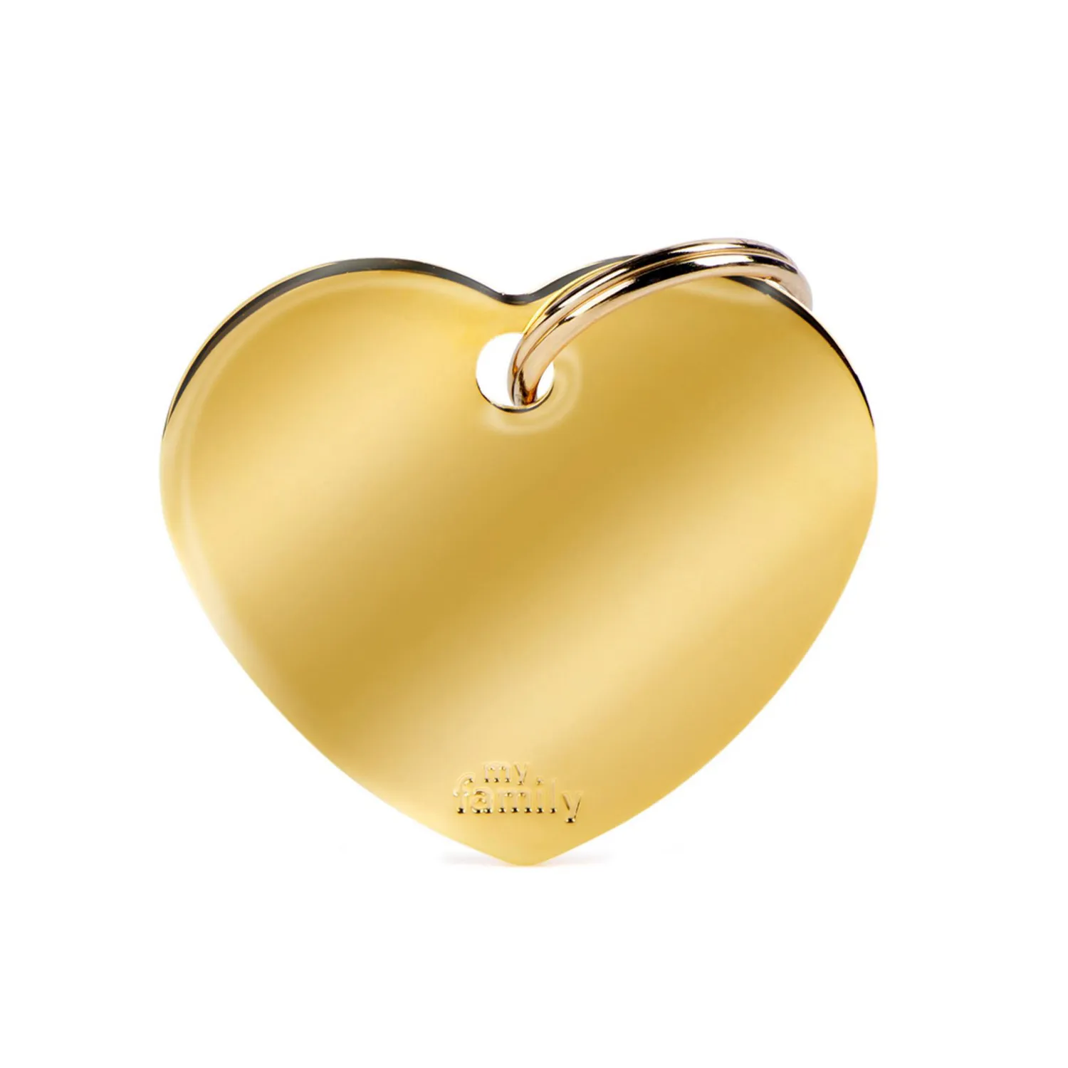 Placa Ident Corazon Grande Laton Dorado Basic