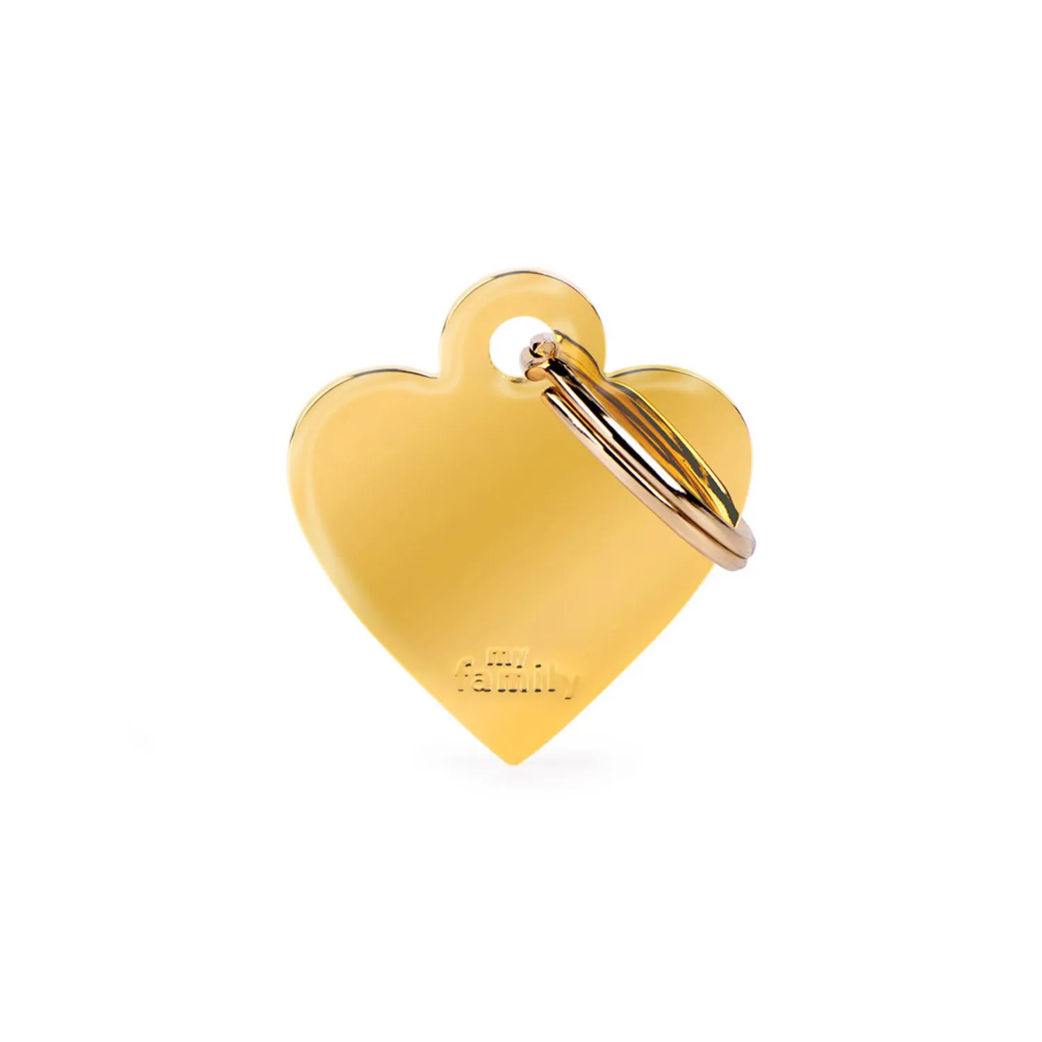 Placa Ident Corazon Pequeno Laton Dorado Basic