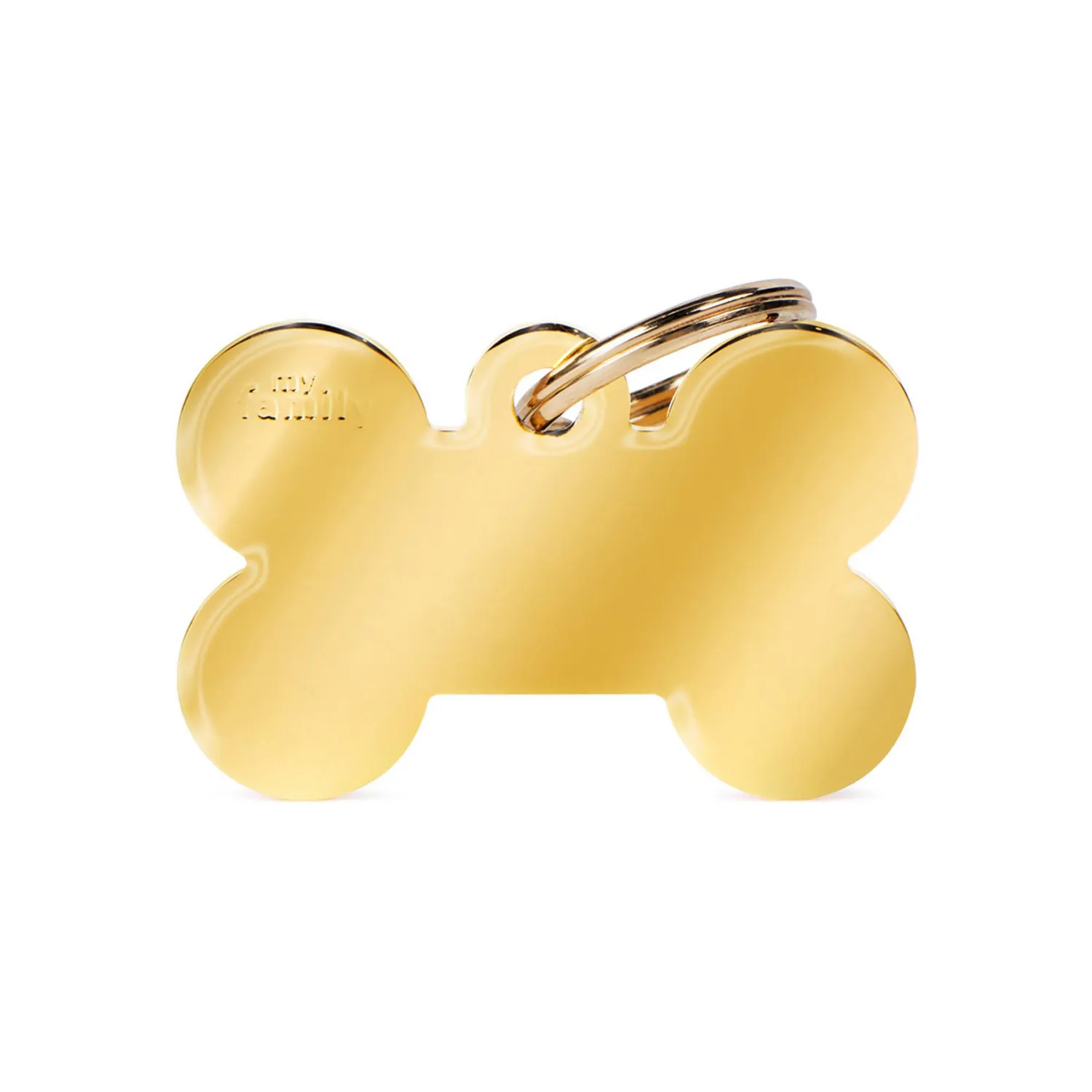 Placa Ident Hueso Grande Laton Dorado Basic