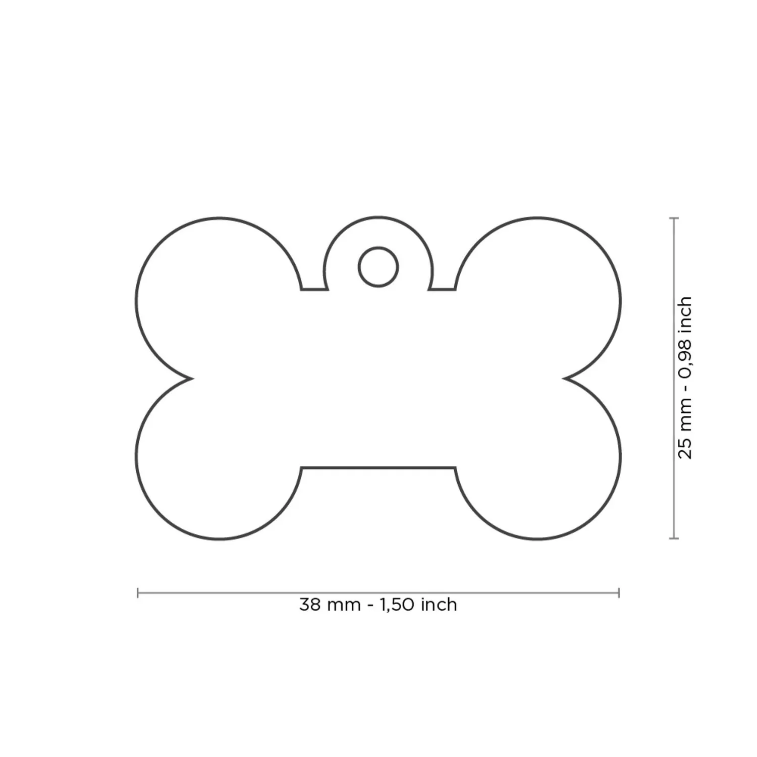Placa Ident Hueso Grande Laton Dorado Basic 3