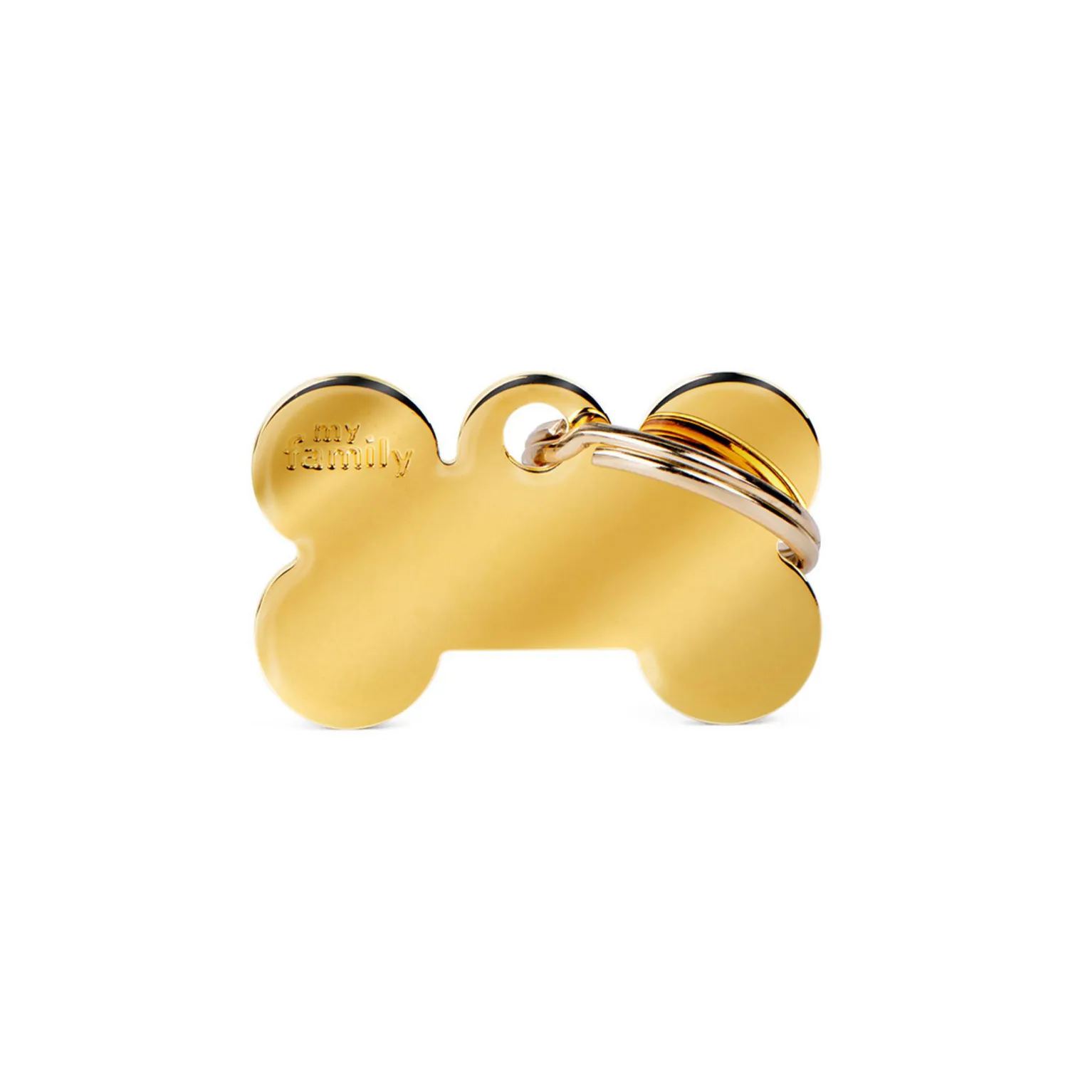 Placa Ident Hueso Pequeno Laton Dorado Basic