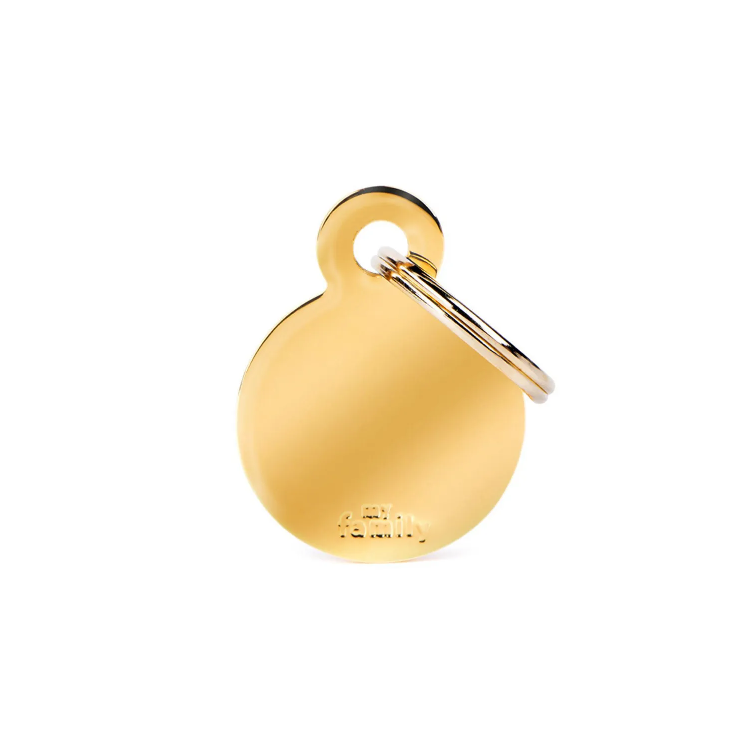 Placa Ident Circulo Pequeno Laton Dorado Basic