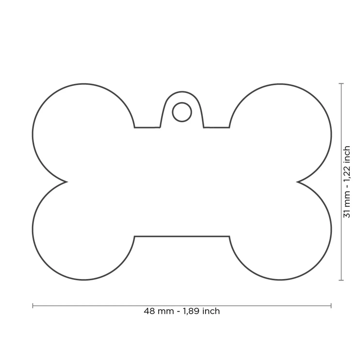 Placa Ident Hueso Xl Aluminio Gris Basic 3