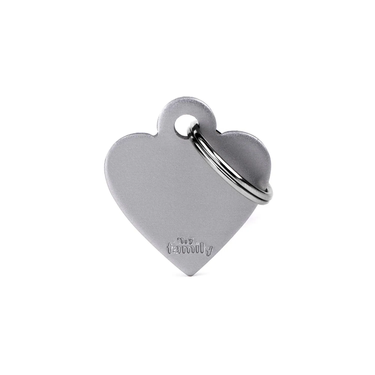 Placa Ident Corazon Pequeno Aluminio Gris Basic