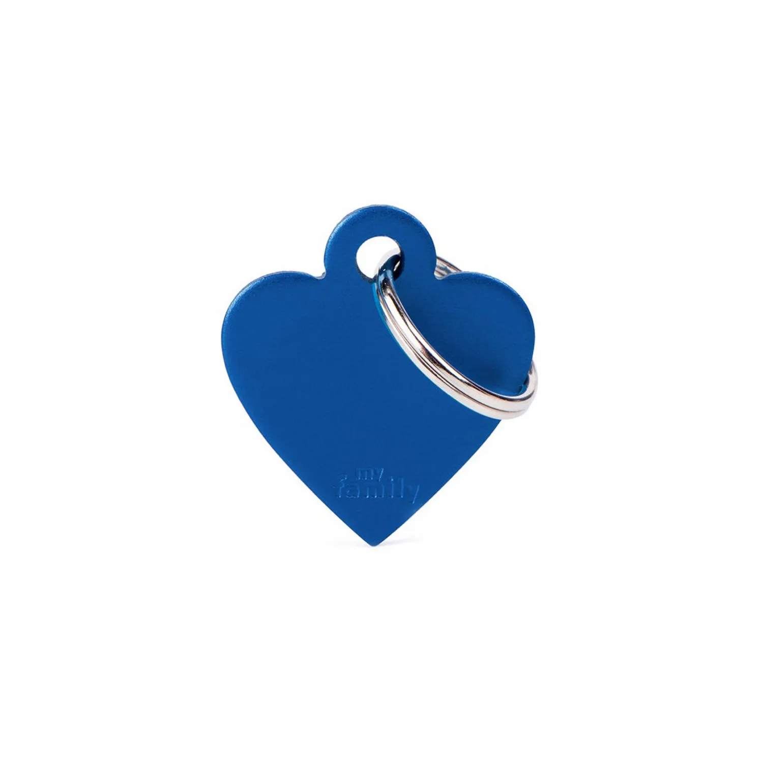 Placa Ident Corazon Pequeno Aluminio Azul Basic