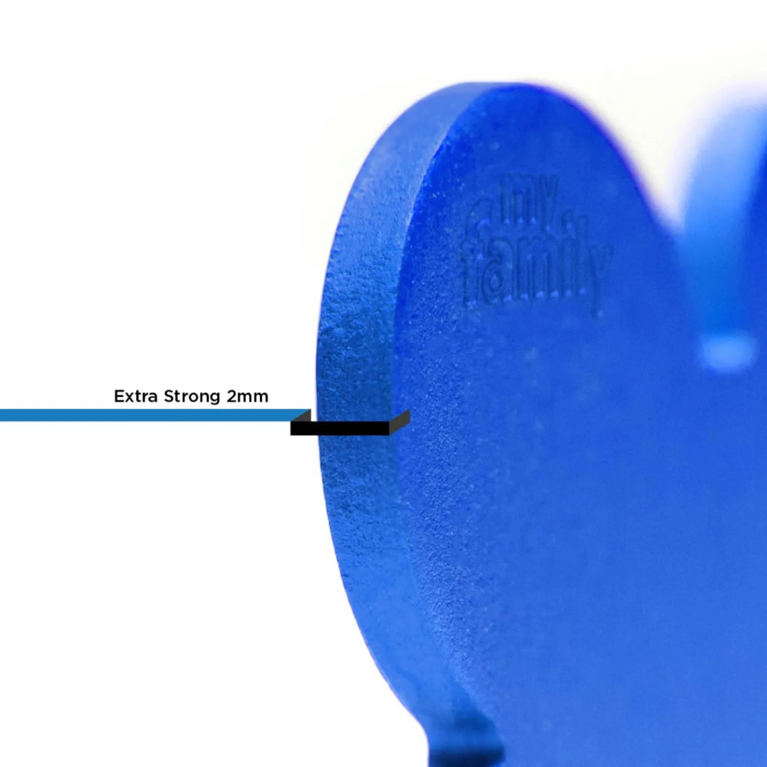 Placa Ident Corazon Pequeno Aluminio Azul Basic 3